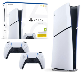 Sony Playstation 5 Slim 1TB SSD s mechanikou + 2x ovladač Dualsense PS5 + hra na PS5